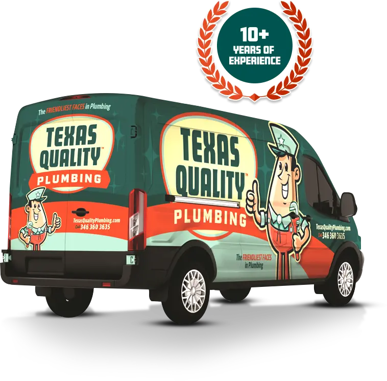 Texas Quality Plumbing's wrapped service van, ready for a Greater Houston service call