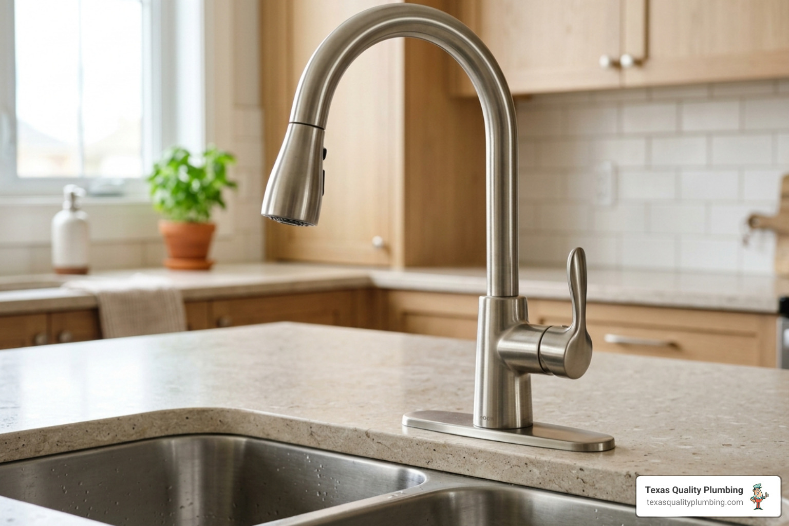 Plumbing Articles 7 modern high-arc kitchen faucet in a Houston home - how upgrading fixtures improves function and home value