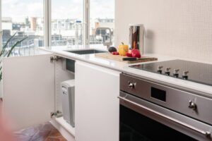 garbage disposal in modern kitchen sink