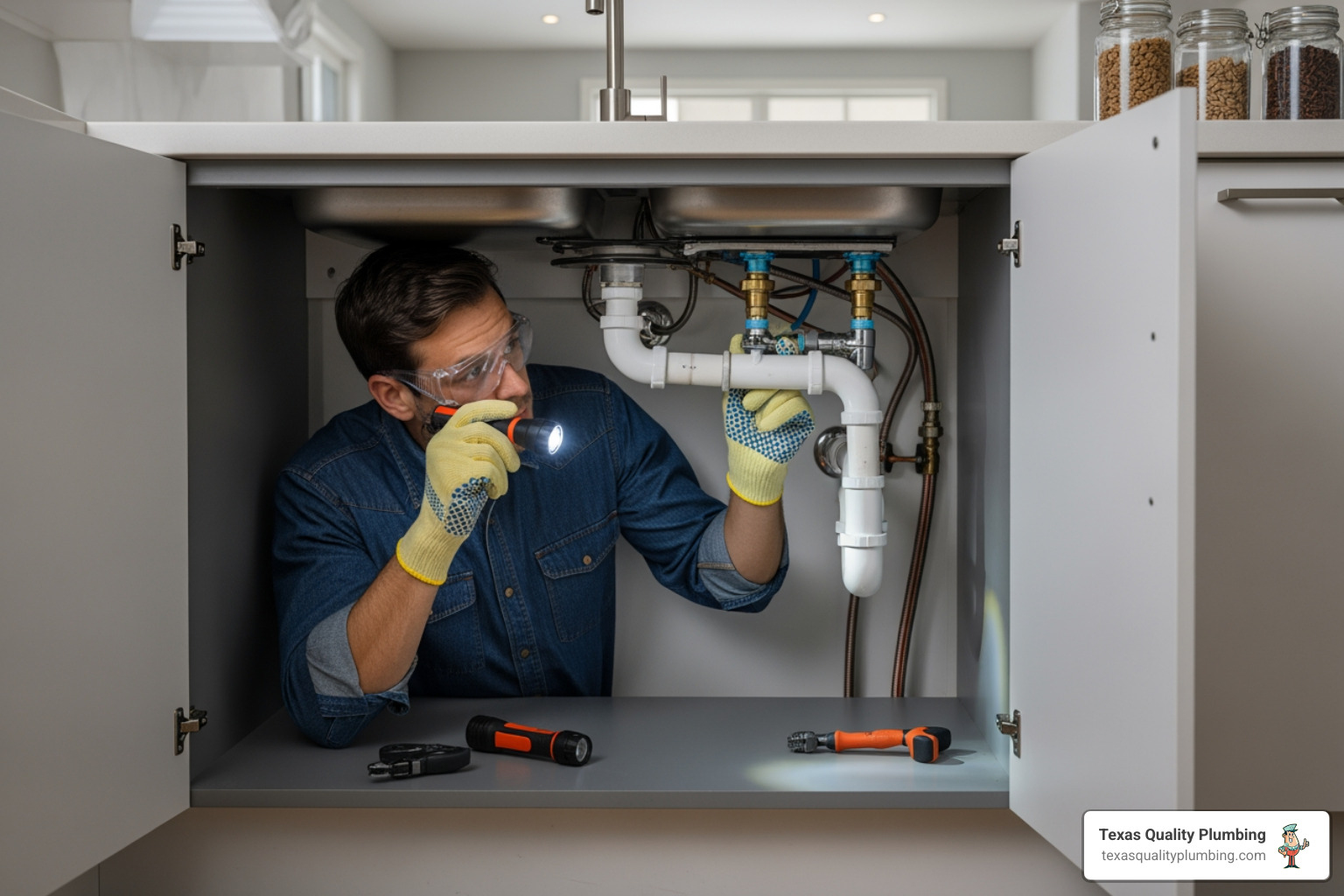 Re-Piping Services 14 professional plumber inspecting home main water line