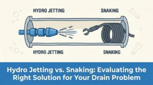 Hydro Jetting vs. Snaking: Evaluating the Right Solution for Your Drain Problem — featured image