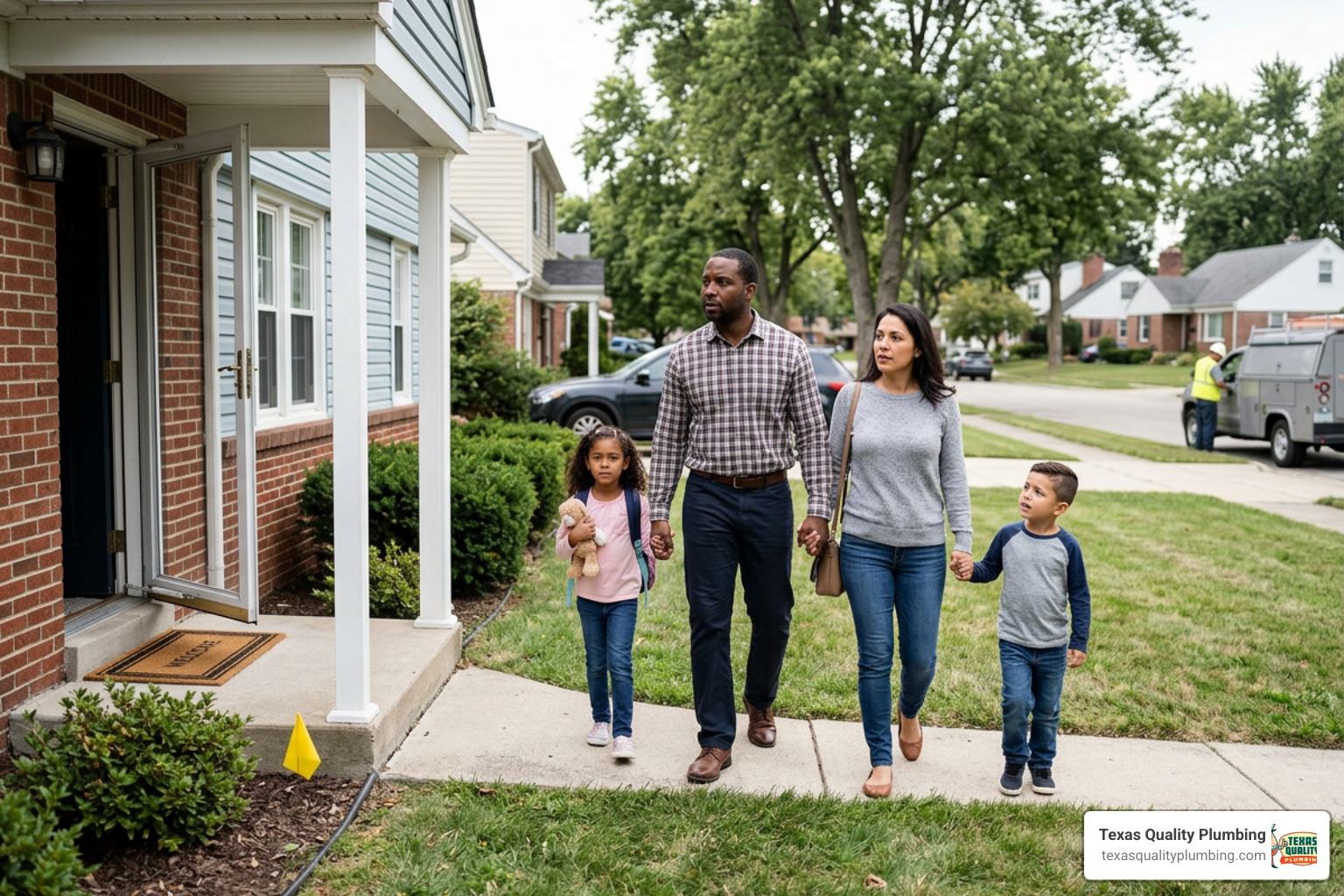 Gas Line Repair & Installation 5 family evacuating home safely during gas leak emergency